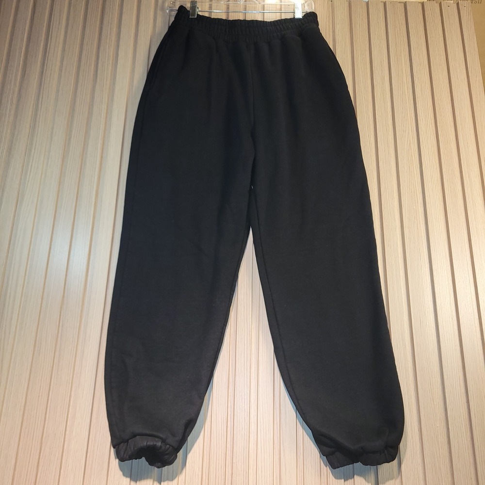 Comfrt Sweatpants Large Black Excellent Fleece Lined Jogger Pants RN170537